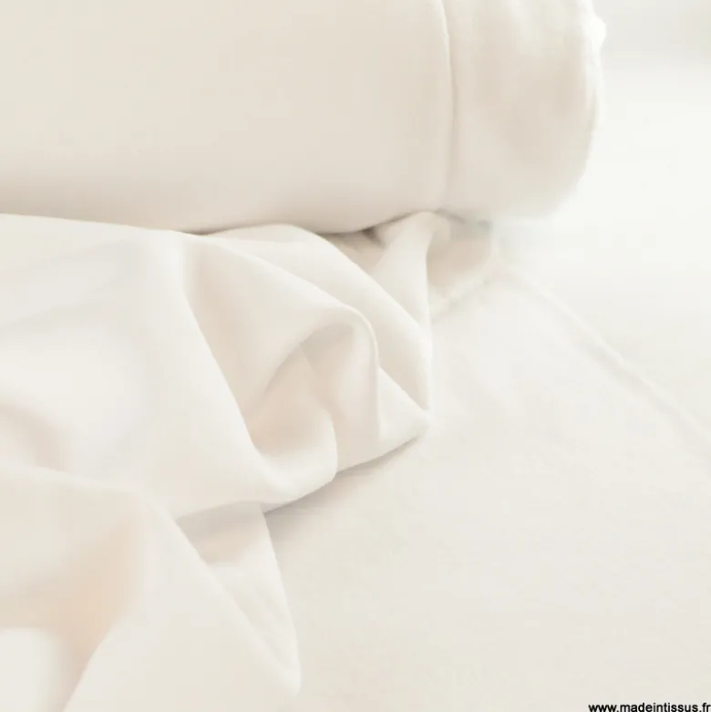 Tissu molleton sweat uni blanc - OEKO TEX