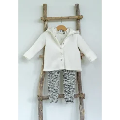 Tissu molleton sweat uni blanc cassé - OEKO TEX
