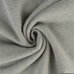 Tissu molleton sweat uni gris chiné - OEKO TEX