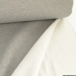 Tissu molleton sweat uni gris chiné - OEKO TEX