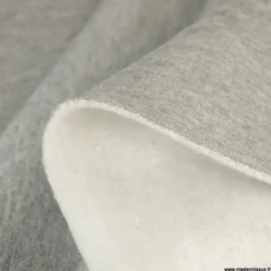 Tissu molleton sweat uni gris chiné - OEKO TEX