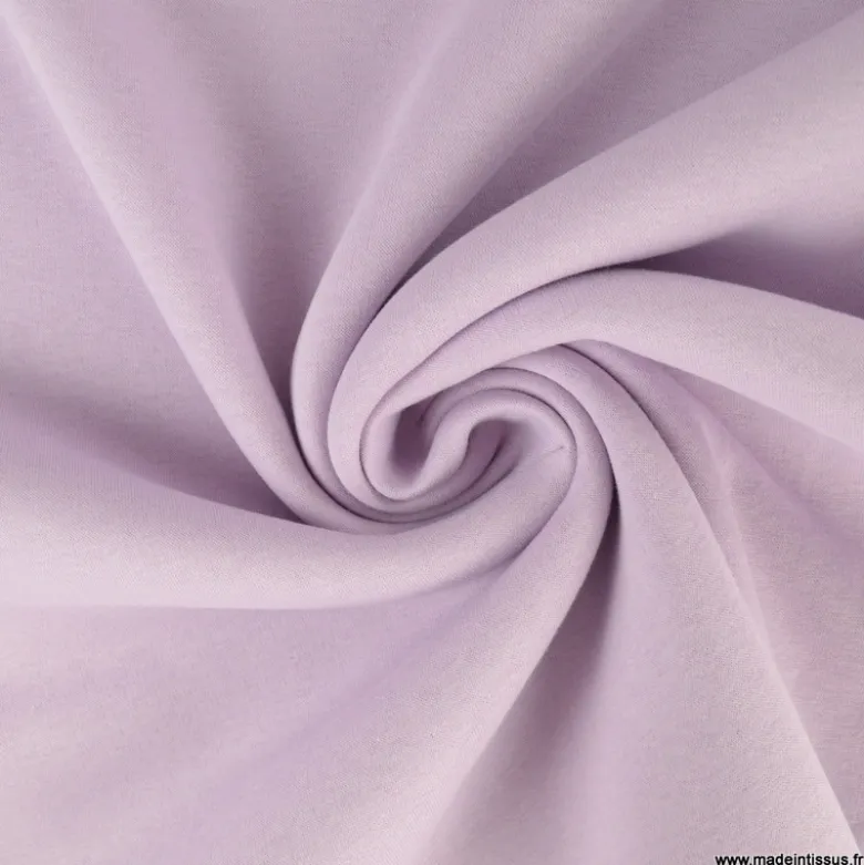 Tissu molleton sweat uni lavande - OEKO TEX