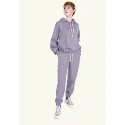 Tissu molleton sweat uni Lilas - OEKO TEX