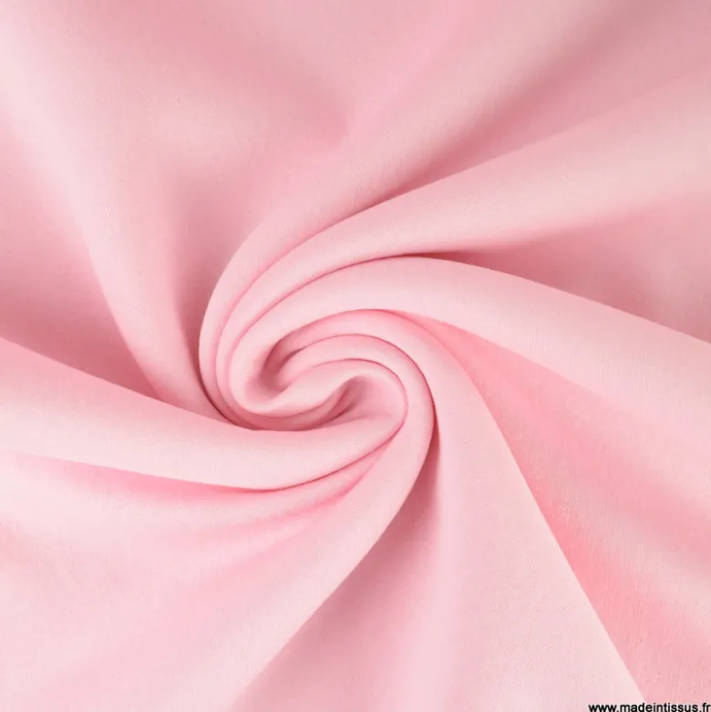 Tissu molleton sweat uni rose clair - OEKO TEX