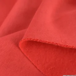 Tissu molleton sweat uni rouge - OEKO TEX