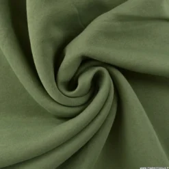 Tissu molleton sweat uni vert kaki clair - OEKO TEX
