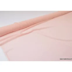 Tissu Mousseline fluide polyester rose poudré