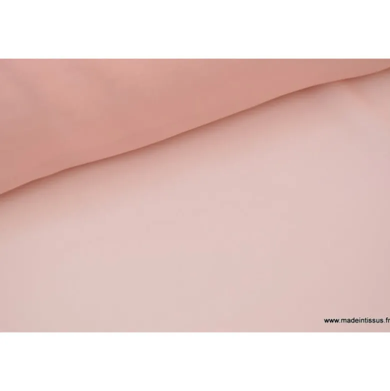 Tissu Mousseline fluide polyester rose poudré