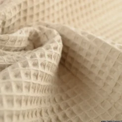 Tissu nid d'abeille Beige clair - OEKO TEX