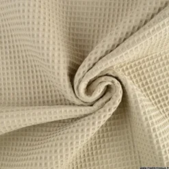 Tissu nid d'abeille Beige clair - OEKO TEX
