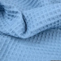 Tissu nid d'abeille Bleu denim - OEKO TEX