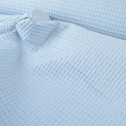Tissu nid d'abeille bleu Glacier- OEKO TEX