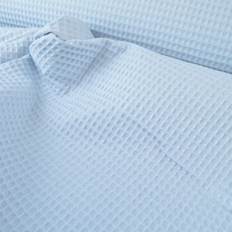 Tissu nid d'abeille bleu Glacier- OEKO TEX