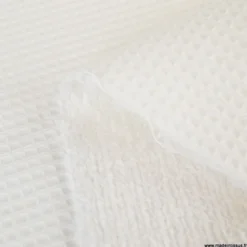 Tissu nid d'abeille et éponge - Blanc