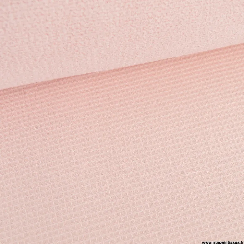 Tissu nid d'abeille et éponge - Rose Blush