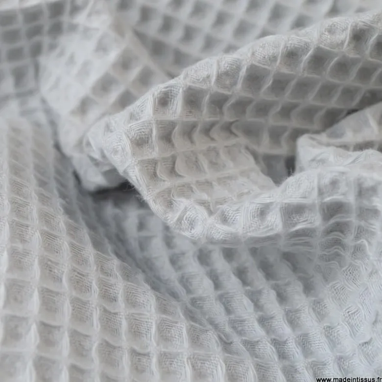 Tissu nid d'abeille Gris clair - OEKO TEX