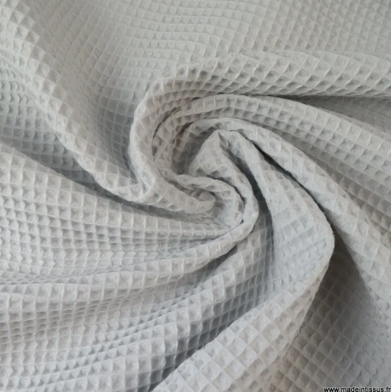 Tissu nid d'abeille Gris clair - OEKO TEX