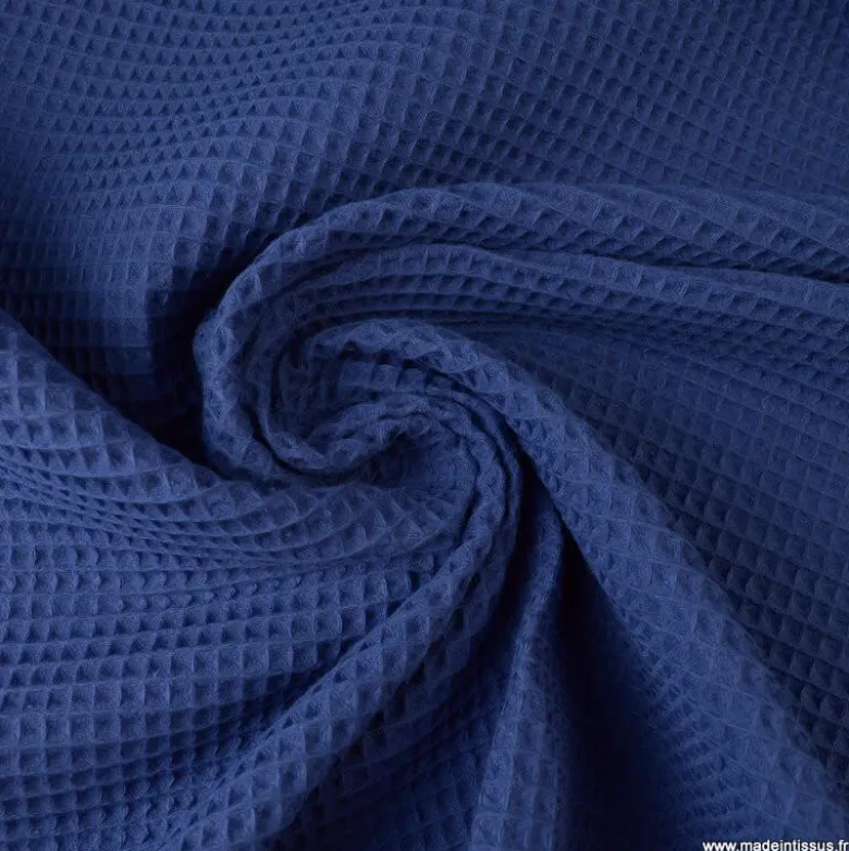 Tissu nid d'abeille Indigo - OEKO TEX