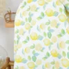 Tissu nid d'abeille motif citrons fond blanc - Poppy