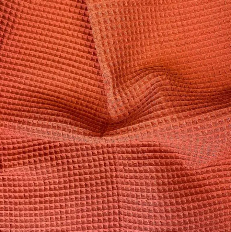 Tissu nid d'abeille Paprika - OEKO TEX