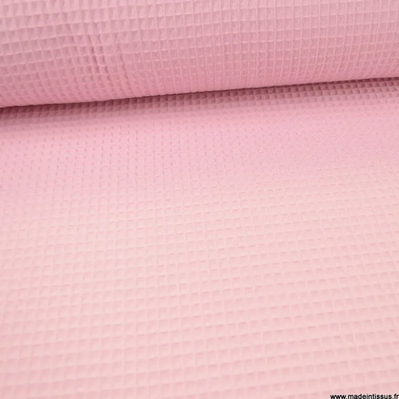 Tissu nid d'abeille Rose fanée - OEKO TEX