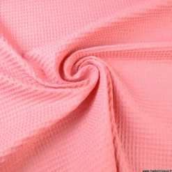 Tissu nid d'abeille Rose Orchidée - OEKO TEX