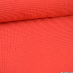 Tissu nid d'abeille Rouge - OEKO TEX