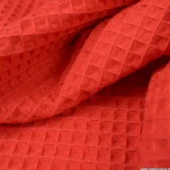 Tissu nid d'abeille Rouge - OEKO TEX