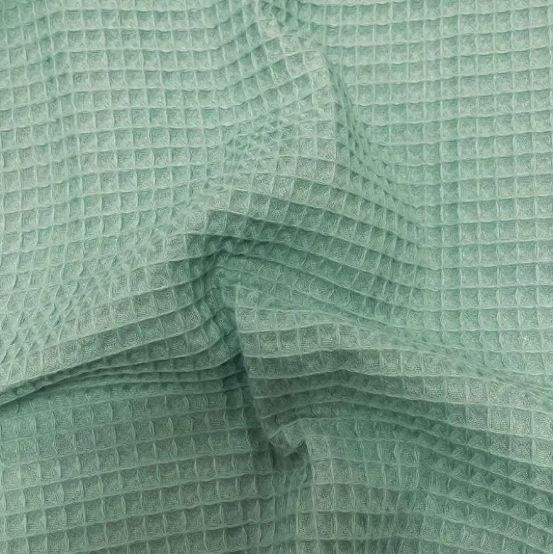 Tissu nid d'abeille Vert aventurine - OEKO TEX