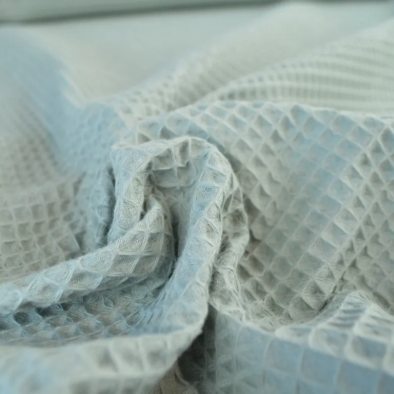 Tissu nid d'abeille Vert de Gris - OEKO TEX
