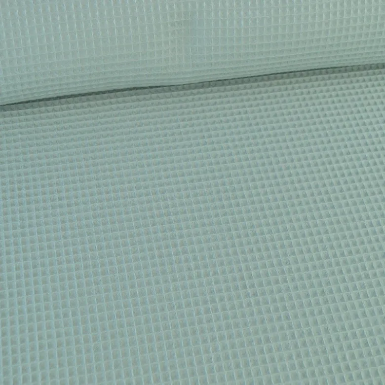 Tissu nid d'abeille Vert de Gris - OEKO TEX