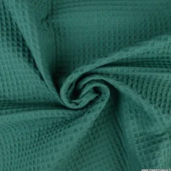 Tissu nid d'abeille vert sapin - OEKO TEX