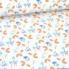 Tissu OEKO TEX coton Fuzy Cognac et menthe fond blanc