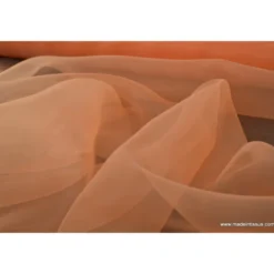 Tissu Organza polyester abricot robe de mariée .