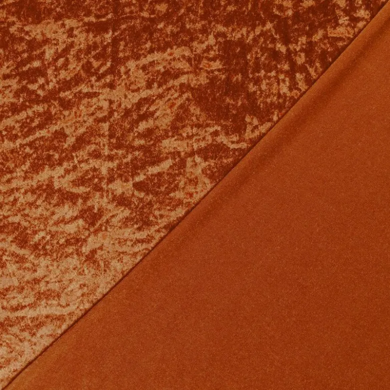 Tissu panne de velours coloris Brique