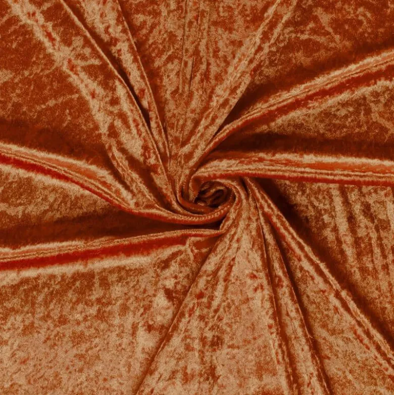 Tissu panne de velours coloris Brique