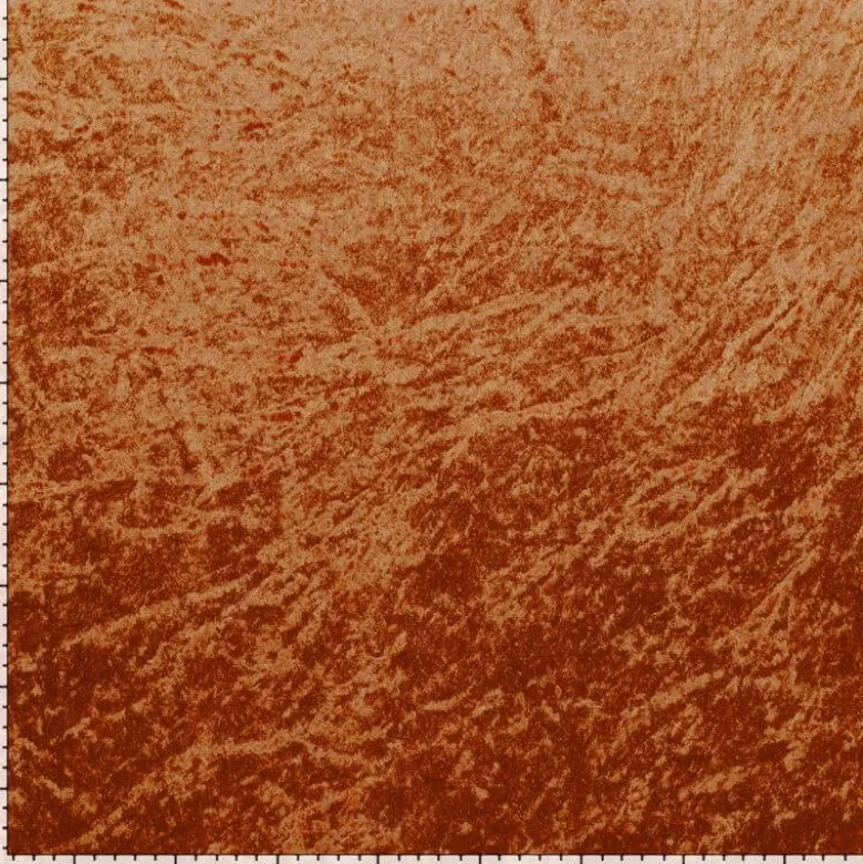 Tissu panne de velours coloris Brique