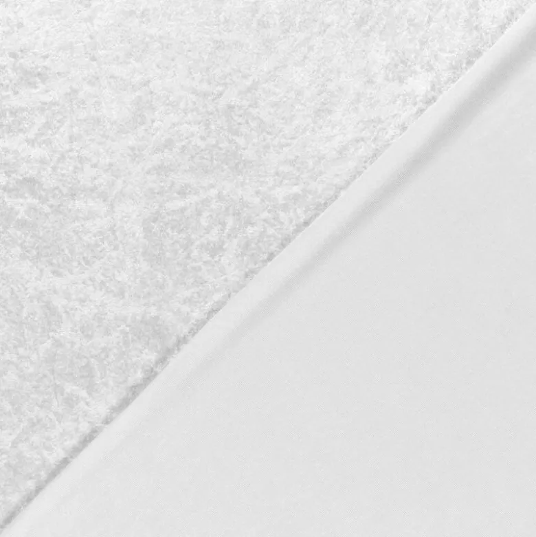 Tissu panne de velours coloris - Blanc