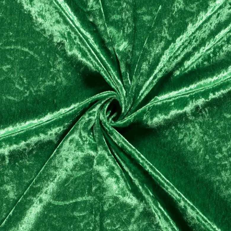 Tissu panne de velours coloris vert herbe