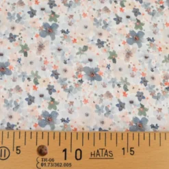 Tissu Piqué de coton motifs fleurs grises et beige - OEKO TEX