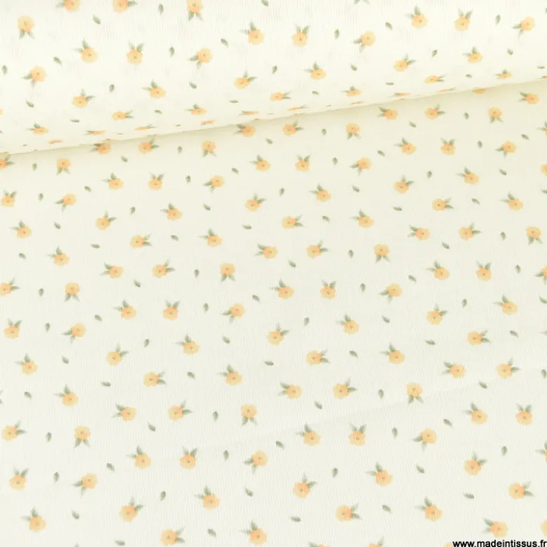 Tissu Piqué de coton motifs petites fleurs - OEKO TEX