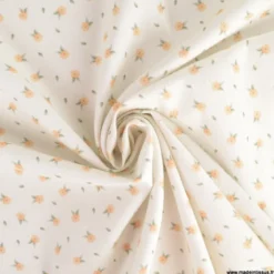Tissu Piqué de coton motifs petites fleurs - OEKO TEX