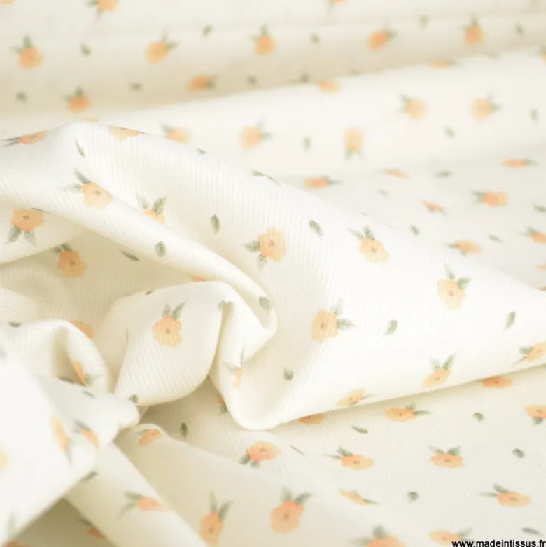 Tissu Piqué de coton motifs petites fleurs - OEKO TEX