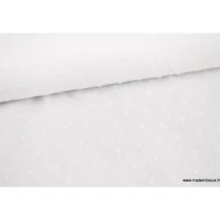 Tissu plumetis blanc - OEKO TEX