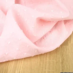 Tissu plumetis voile de coton Rose blush - OEKO TEX