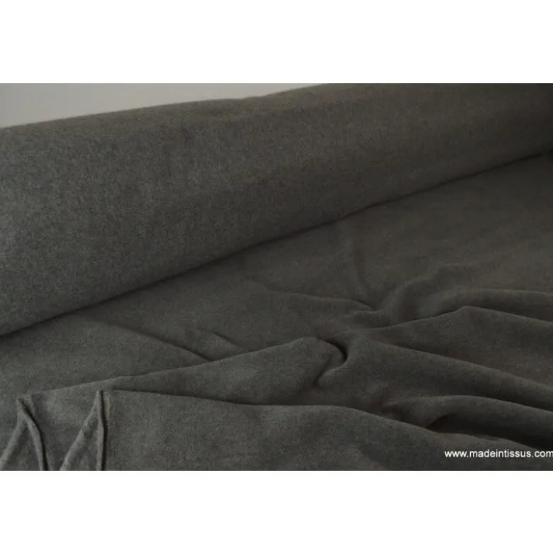 tissu polaire chiné haut de gamme coloris Taupe - OEKO TEX