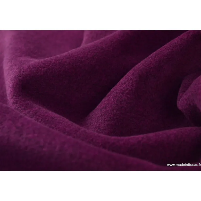 Tissu Polaire Made in France haut de gamme PRUNE - OEKO TEX