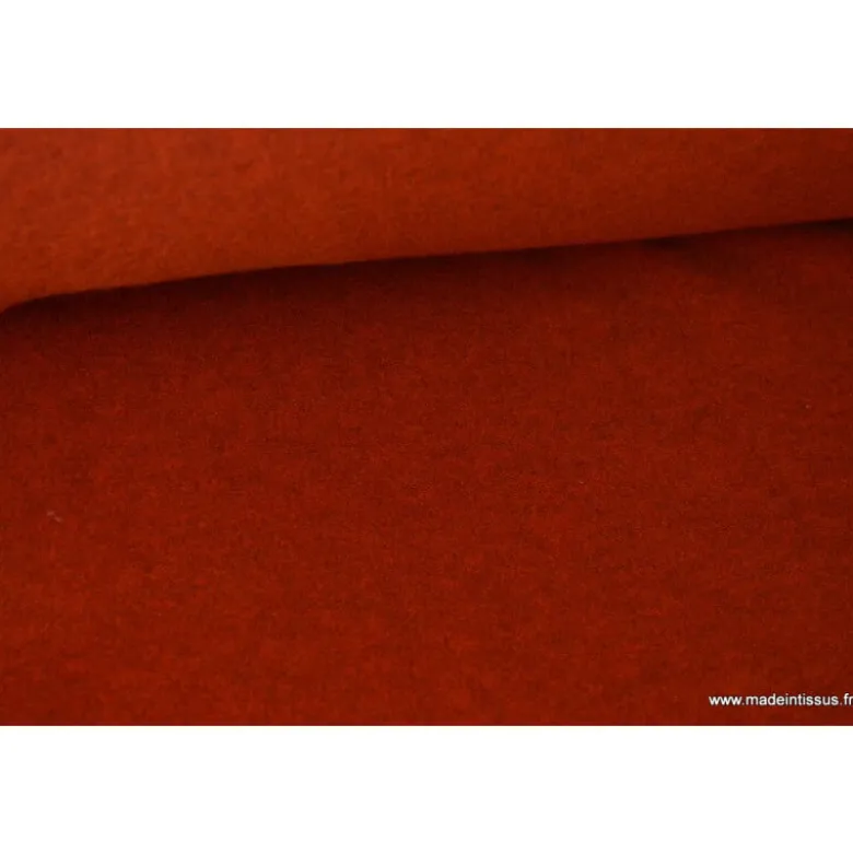 Tissu Polaire Made in France haut de gamme ROUILLE - OEKO TEX