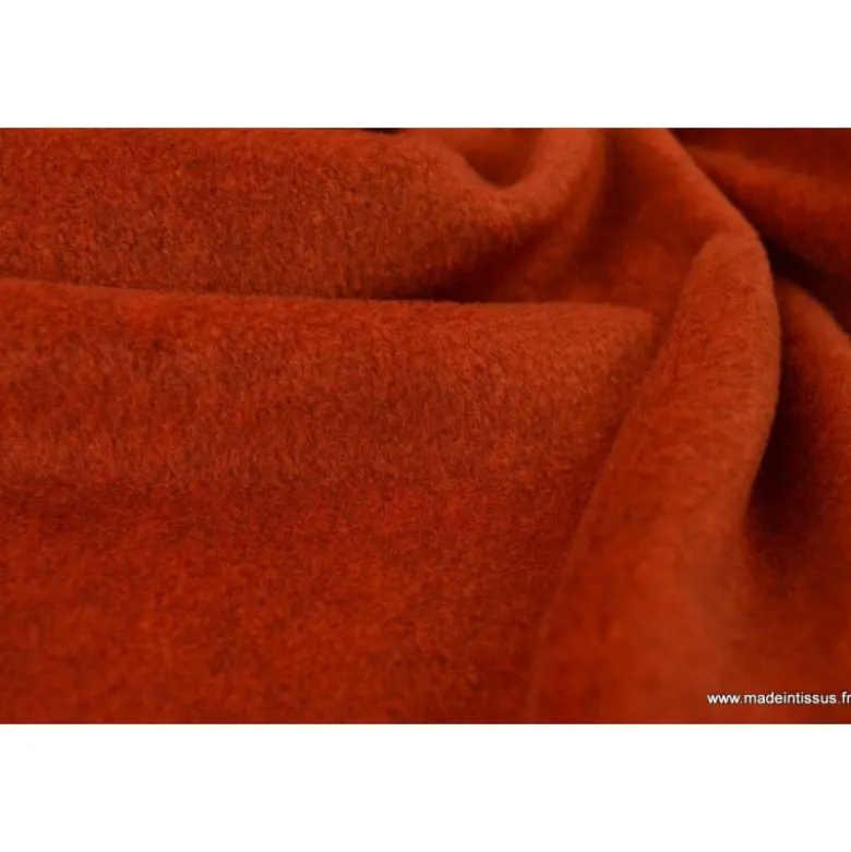Tissu Polaire Made in France haut de gamme ROUILLE - OEKO TEX