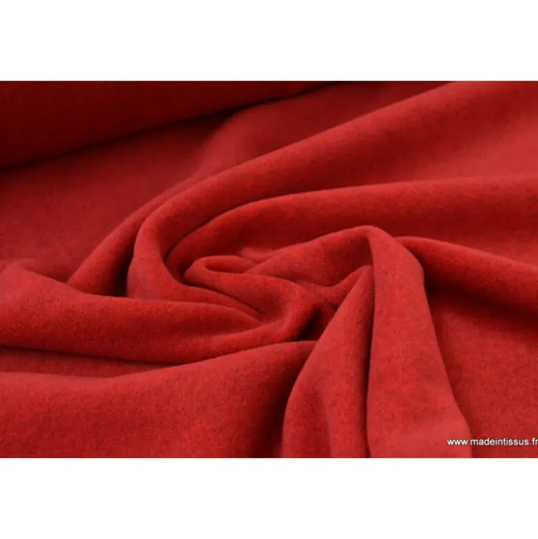 Tissu Polaire Made in France haut de gamme ROUGE CHERRY - OEKO TEX